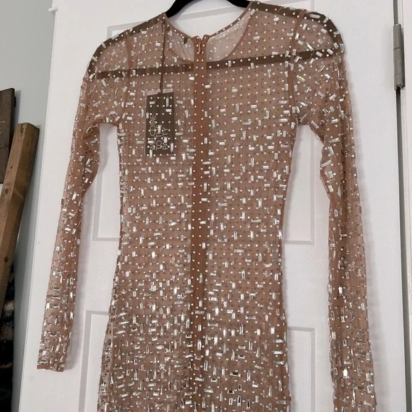 Retrofete Vinci Crystal Embellished Handmade Sheer Maxi Dress Gown NEW with tags - Picture 6 of 15